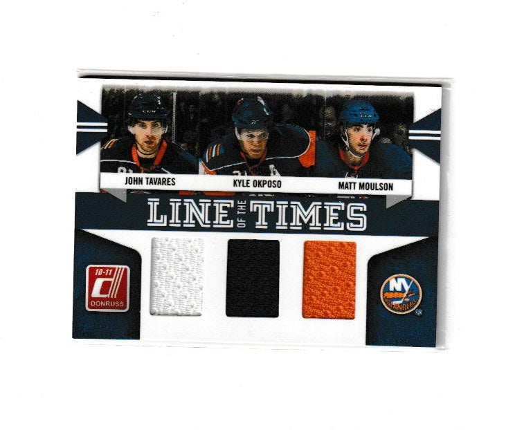 2010-11 Donruss Line Of The Times #10 John Tavares, Kyle Okposo & Matt Moulson