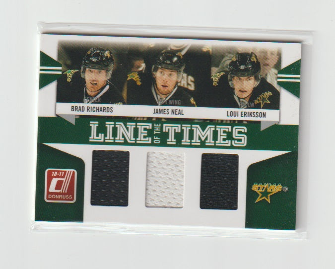 2010-11 Donruss Line of the Times #3 Brad Richards & James Neal & Loui Eriksson