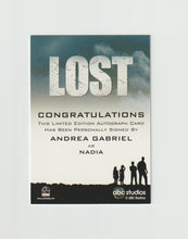 Load image into Gallery viewer, 2010 Lost Archives Autographs Andrea Gabriel as Nadia
