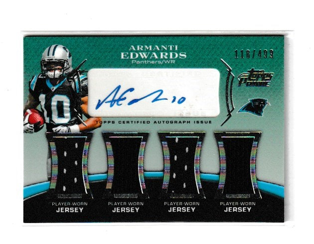 2010 Topps Prime Autographed Relics Level 5 #PLS-AE Armanti Edwards