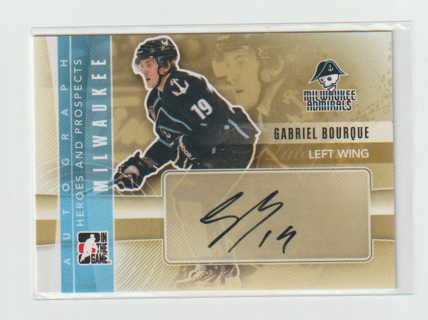 2011-12 ITG Heroes & Prospects Autographs #A-GB Gabriel Bourque