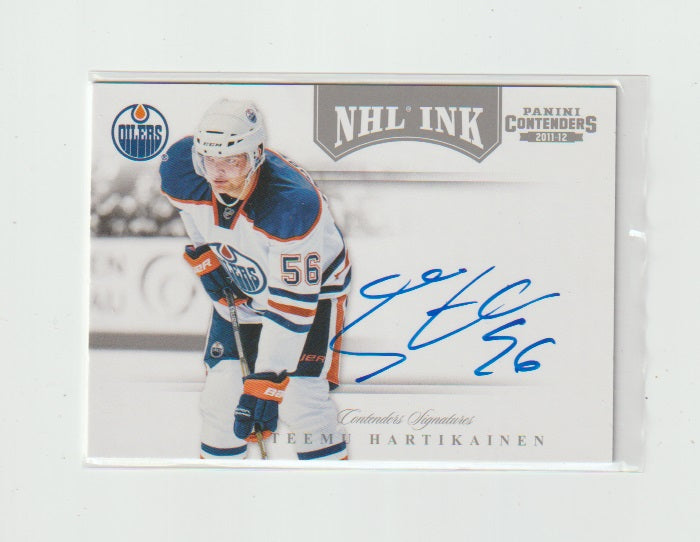 2011-12 Panini Contenders NHL Ink #20 Teemu Hartikainen