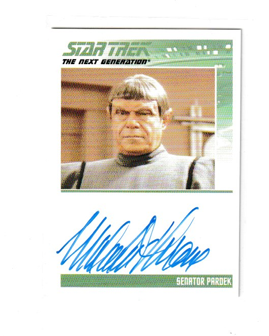 2011 Complete Star Trek The Next Generation Malachi Throne as Senator Pardek Autograph