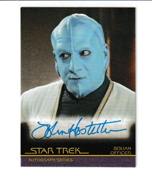 2011 Star Trek Movies Heroes and Villians #A114 John Hostetter as Bolian Officer Autograph