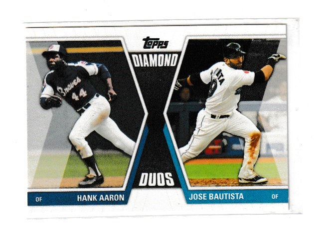 2011 Topps Update Diamond Duos #DD-20 Jose Bautista & Hank Aaron