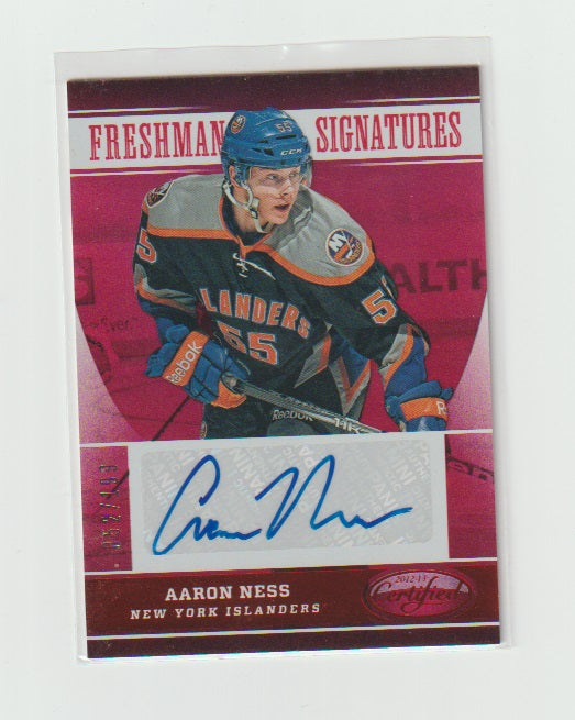2012-13 Certified  Freshman Signature Mirror Red #156 Aaron Ness