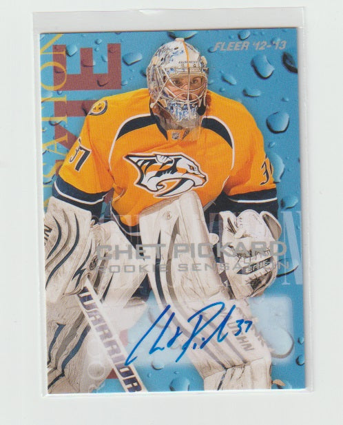 2012-13 Fleer Retro Rookie Sensations Autographs #4 of 18 Chet Pickard