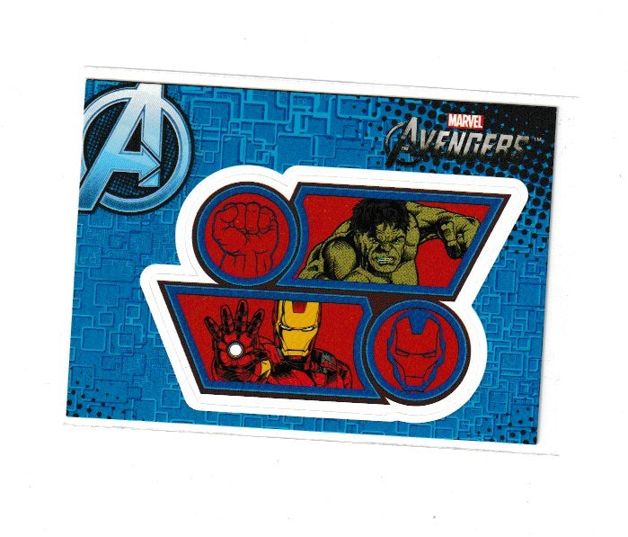 2012 Avengers Assemble Stickers #S19 Hulk & Iron Man