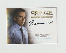 Load image into Gallery viewer, 2012 Fringe Seasons 1 &amp; 2 Autographs #A-12 Kirk Acevedo as Charlie Francis
