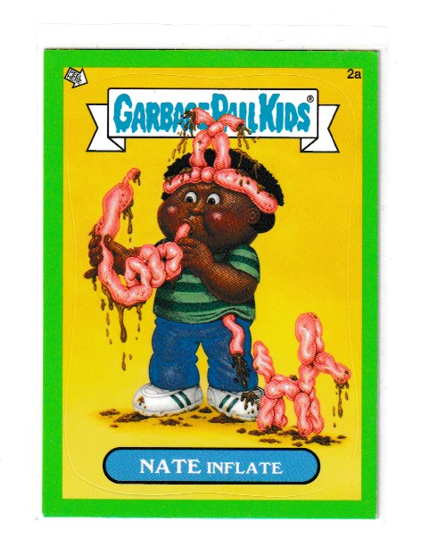 2012 Garbage Pail Kids Brand New Series 1 Green #2a Nate Inflate