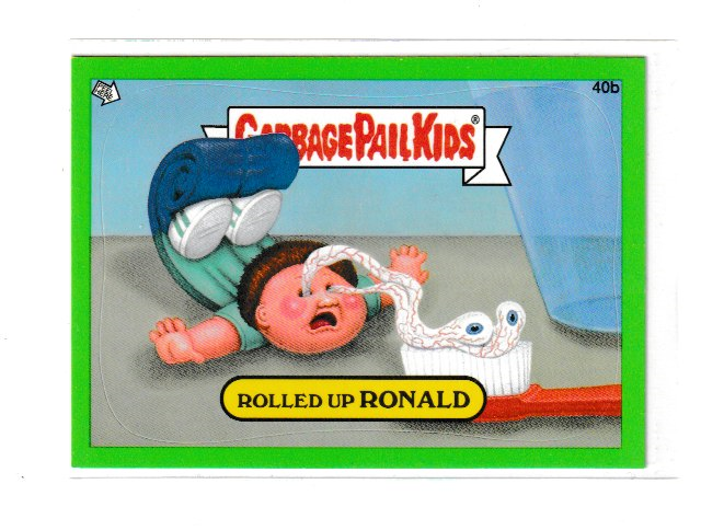 2012 Garbage Pail Kids Brand New Series 1 Green #40b Rolled Up Ronald