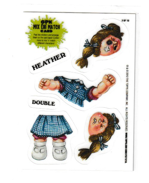 2012 Garbage Pail Kids Brand New Series 1 Mix & Match #3 of 10 Double Heather