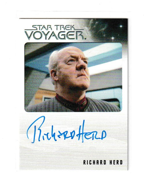 2012 Quotable Star Trek Voyager Richard Herd as Admiral Paris Autograph