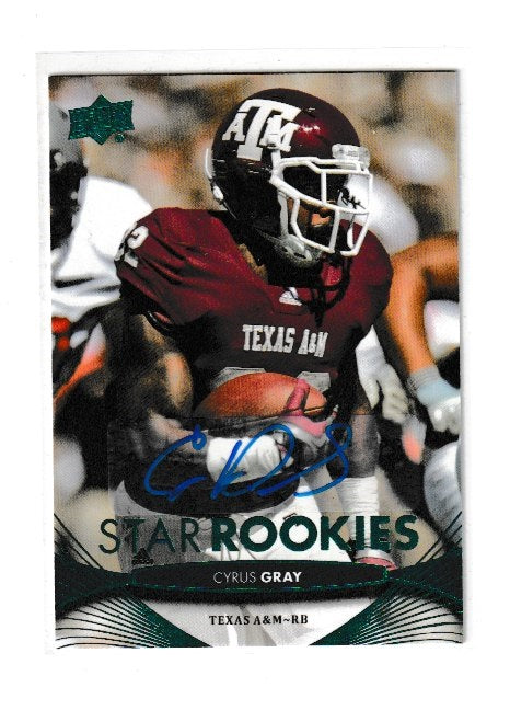 2012 Upper Deck Rookie Autographs #168 Cyrus Gray