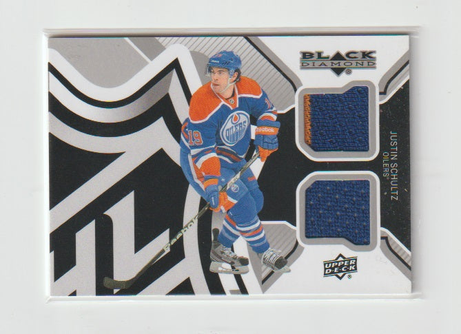 2013-14 Black Diamond Dual Jerseys #ROOKD-JS Justin Schultz