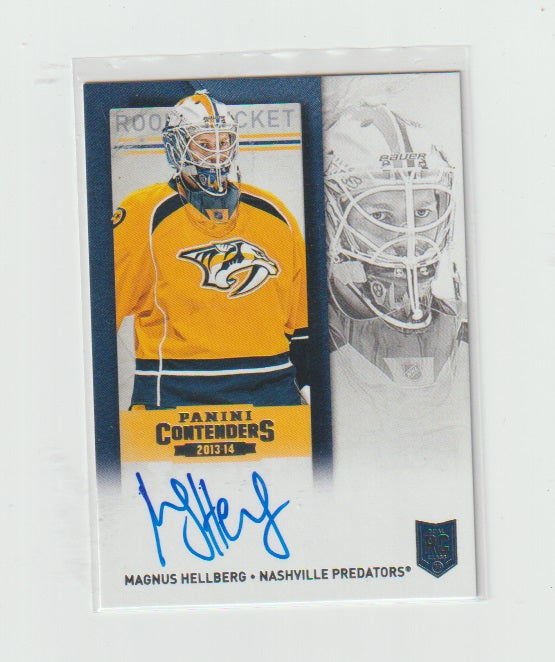 2013-14 Panini Contenders Dual RC Class #217 Magnus Hellberg