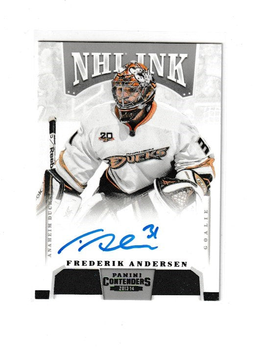 2013-14 Panini Contenders NHL Ink #I-FA Frederik Andersen