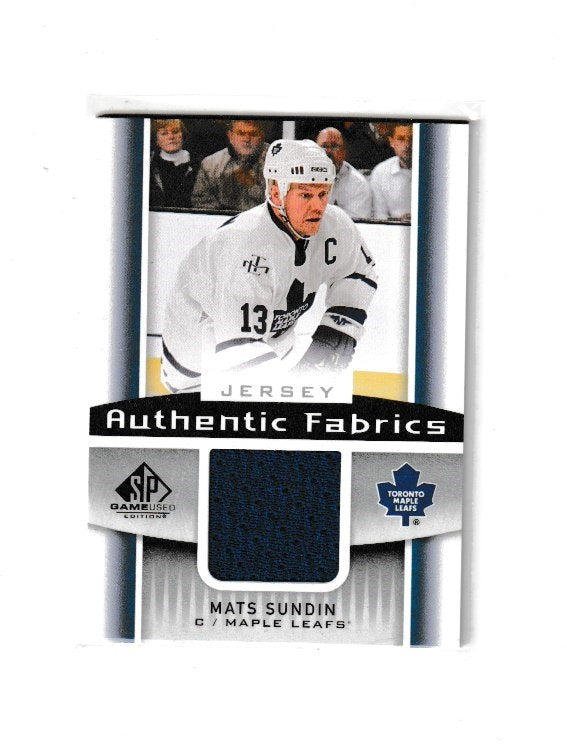 2013-14 SP Game Used Authentic Fabrics #AF-MS Mats Sundin