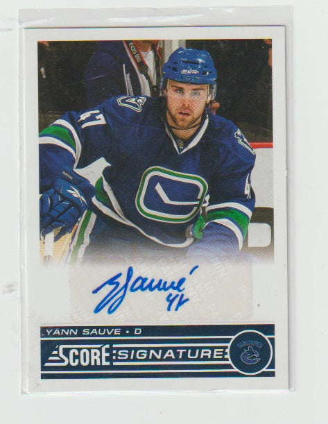 2013-14 Score Autograph Signatures #SS-YS Yann Sauve