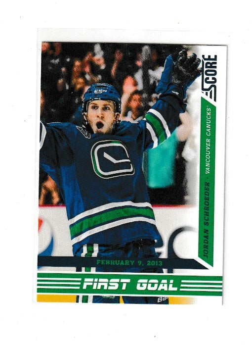 2013-14 Score First Goal #FG-20 Jordan Schroeder