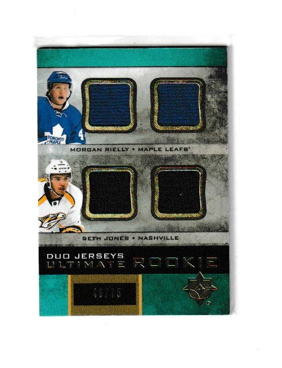 2013-14 Ultimate Collection Ultimate Rookie Jerseys Duo #URJ2-D Morgan Rielly & Seth Jones