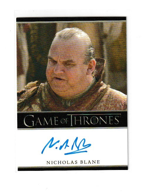 2013 Game of Thrones Season 2 Bordered Autographs Nicholas Blane as Spice King
