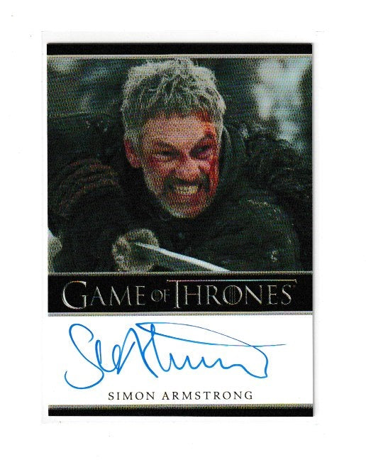 2013 Game of Thrones Season 2 Bordered Autographs Simon Armstrong as Qhorin Halfhand