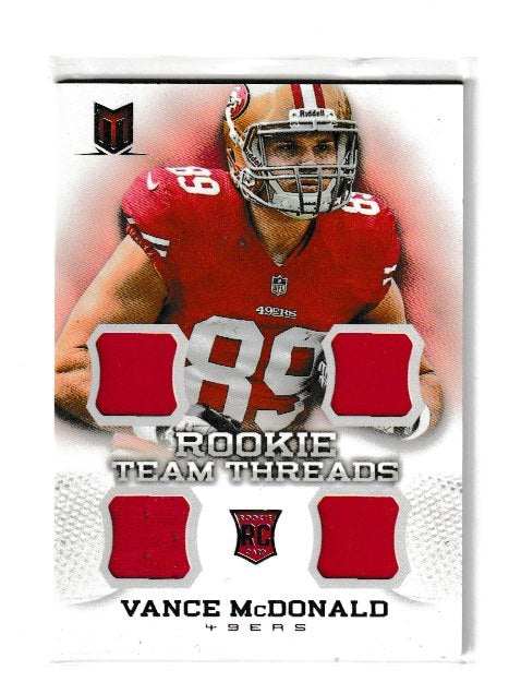 2013 Momentum Rookie Team Threads Quad Jerseys #26 Vance McDonald