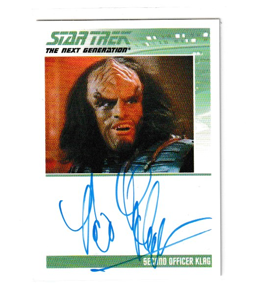 2013 Star Trek The Next Generation Heroes and Villians Brian Thompson as Second Officer Klag Autograph