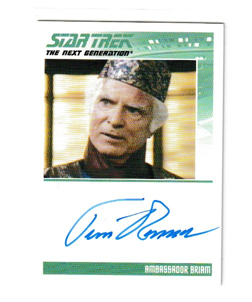 2013 Star Trek The Next Generation Heroes and Villians Tim O'Connor as Ambassador Briam Autograph