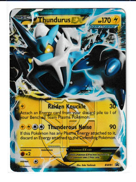 2013 Black and White Black Star Promos #BW81 Thundurus EX