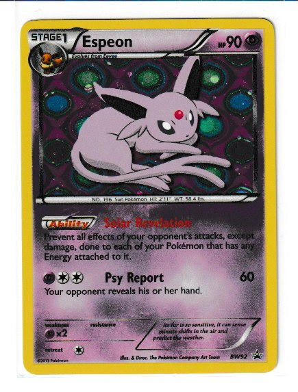 2013 Black and White Black Star Promos #BW92 Espeon