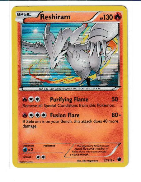 2013 Black and White Plasma Freeze # 17 Reshiram