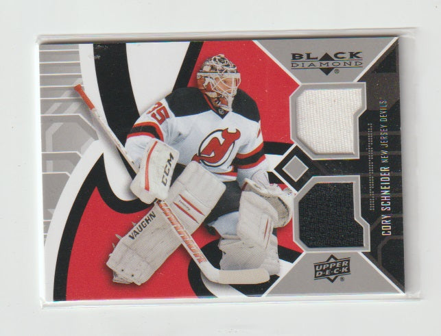 2014-15 Black Diamond Dual Jersey #NJD-CS Cory Schneider White Black