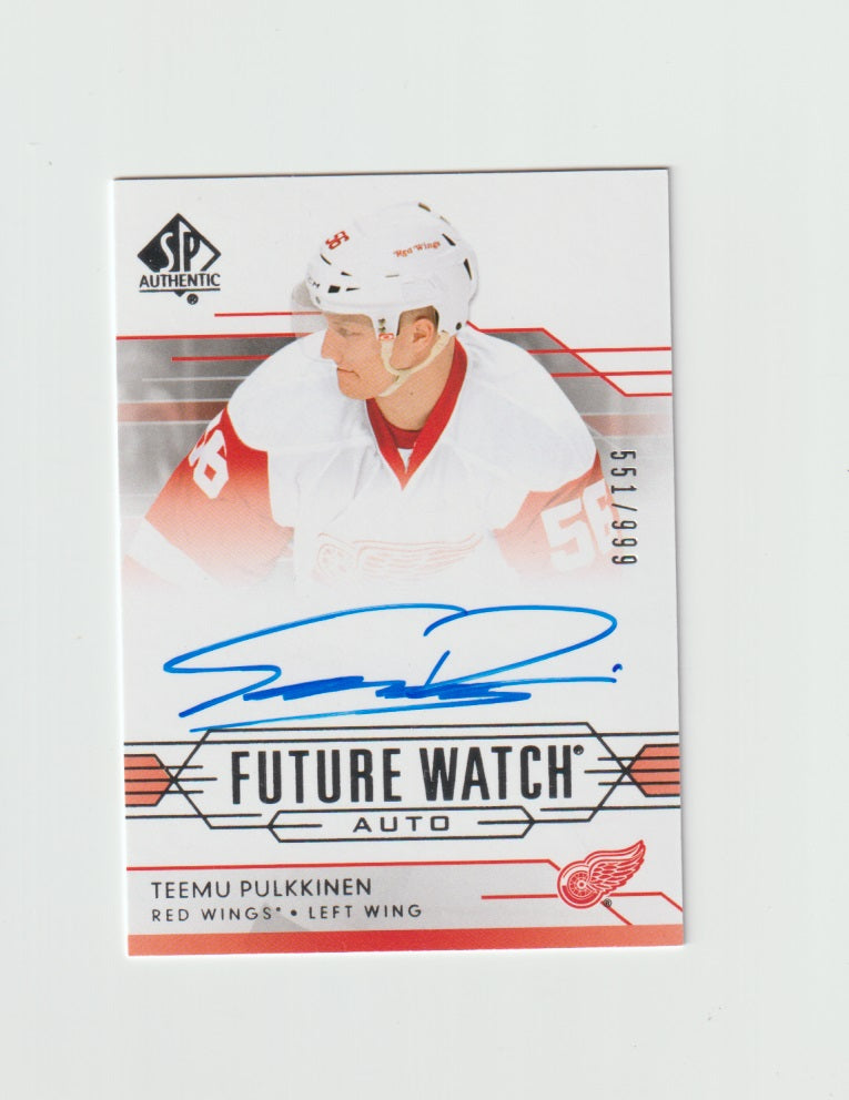 2014-15 SP Authentic Future Watch Autograph #316 Teemu Pulkkinen