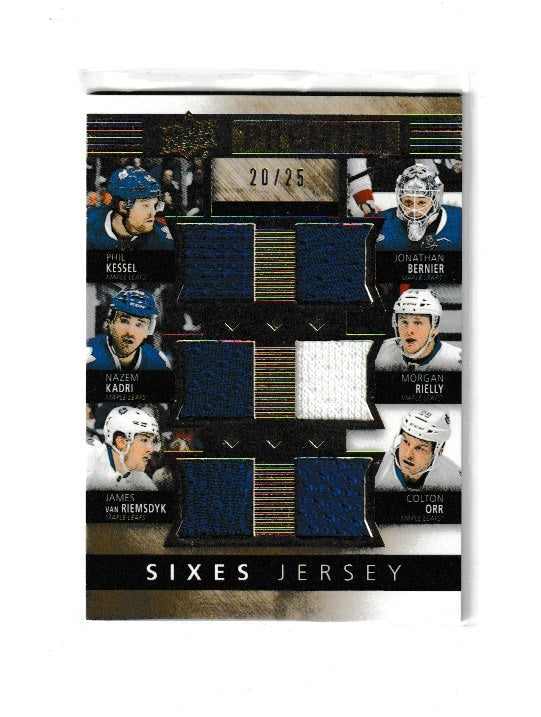 2014-15 Upper Deck Premier Sixes #PQ6-TOR Phil Kessel, Jonathan Bernier, Nazem Kadri, Morgan Rielly, James van Riemsdyk & Colton Orr