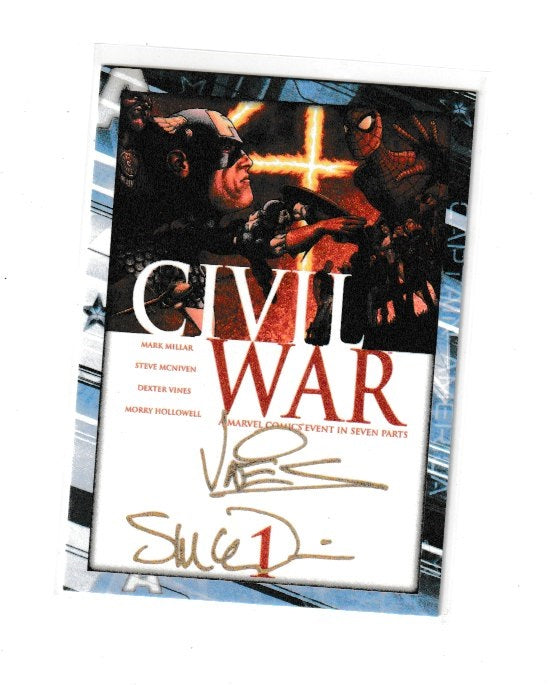 2014 Captain America The Winter Soldier Comic Autographs #CA-MV Steve McNiven & Dexter Vines