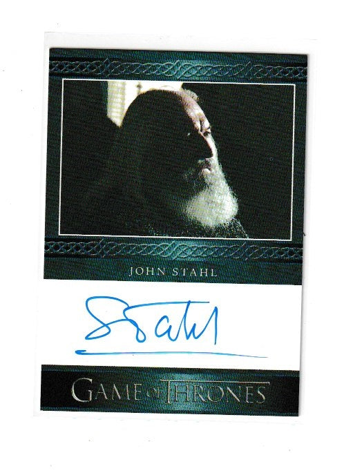 2014 Game of Thrones Season 3 Blue Autographs John Stahl as Rickard Karstark