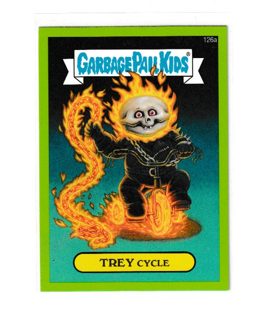 2014 Garbage Pail Kids Series 2 Green #126a Trey Cycle