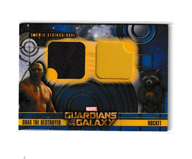 2014 Guardians of the Galaxy Cosmic Strings Dual #CSD-3 Dave Bautista as Drax The Destroyer & Rocket
