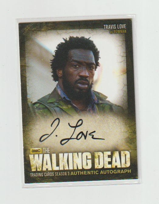 2014 Walking Dead Season 3 P2 Autographs #A20 Travis Love as Bowman