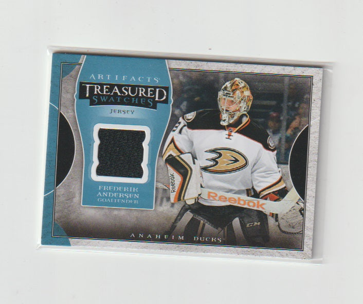 2015-16 Artifacts Treasured Swatches Jerseys Blue #TS-FA Frederik Andersen
