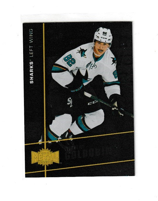 2015-16 Fleer Showcase Metal Universe #MU-16 Nikolay Goldobin