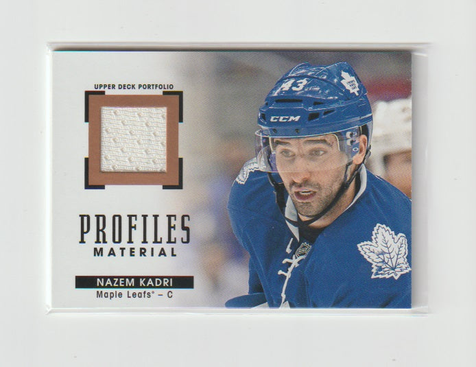 2015-16 Upper Deck Portfolio Profiles Materials #PM-NK Nazem Kadri
