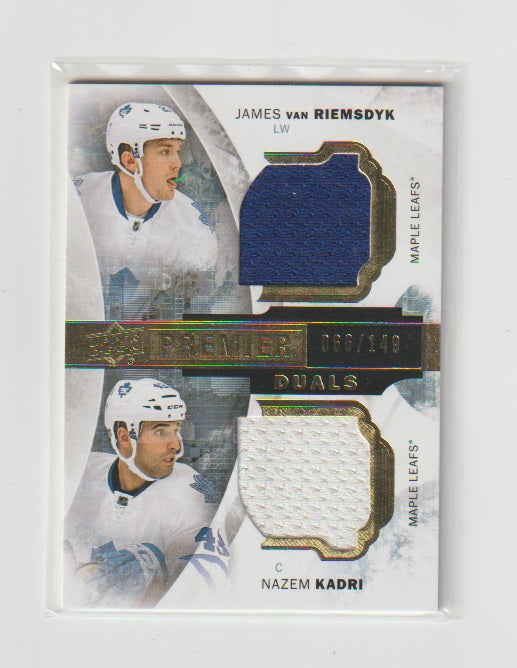 2015-16 Upper Deck Premier Duals Jersey #PD2-RK Nazem Kadri & James van Riemsdyk