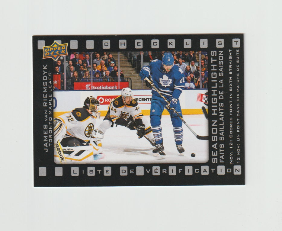2015-16 Upper Deck Tim Hortons Season Highlights #SH-5 James van Riemsdyk