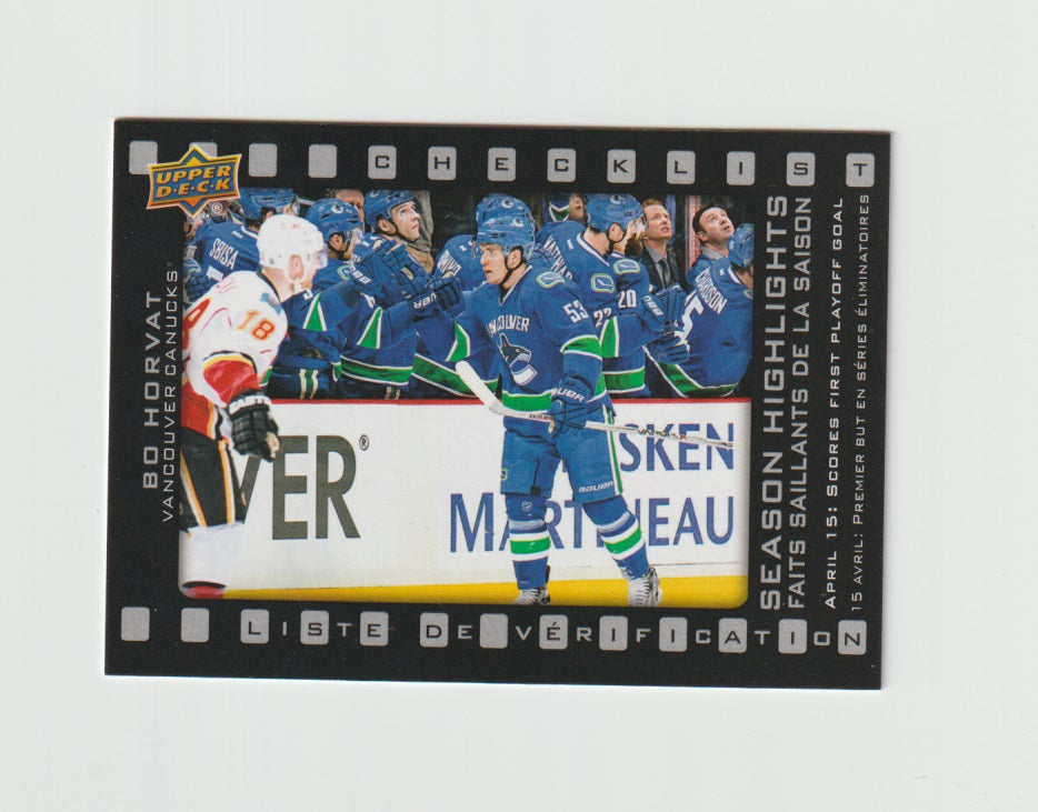 2015-16 Upper Deck Tim Hortons Season Highlights #SH-6 Bo Horvat