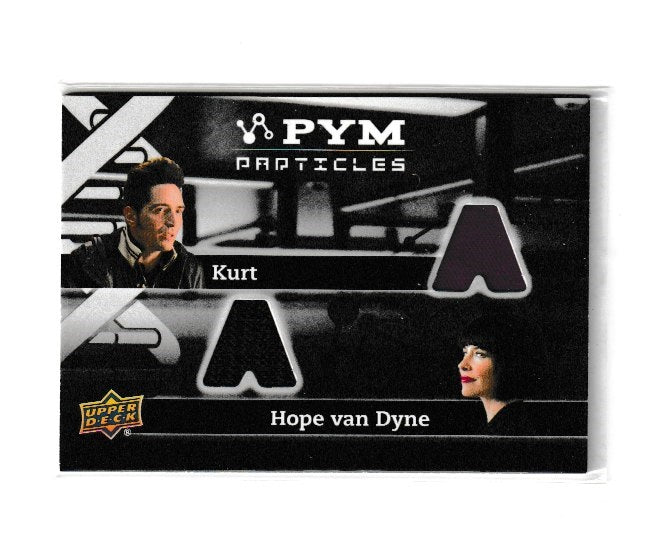2015 Ant-Man Pym Particles Dual Memorabilia #PT2-KH David Dastmalchian as Kurt & Evangeline Lilly as Hope van Dyne