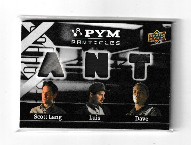 2015 Ant-Man Pym Particles Triple Memorabilia #PT3-LLD Paul Rudd as Scott Lang, Michael Pena as Luis & Tip Harris as Dave