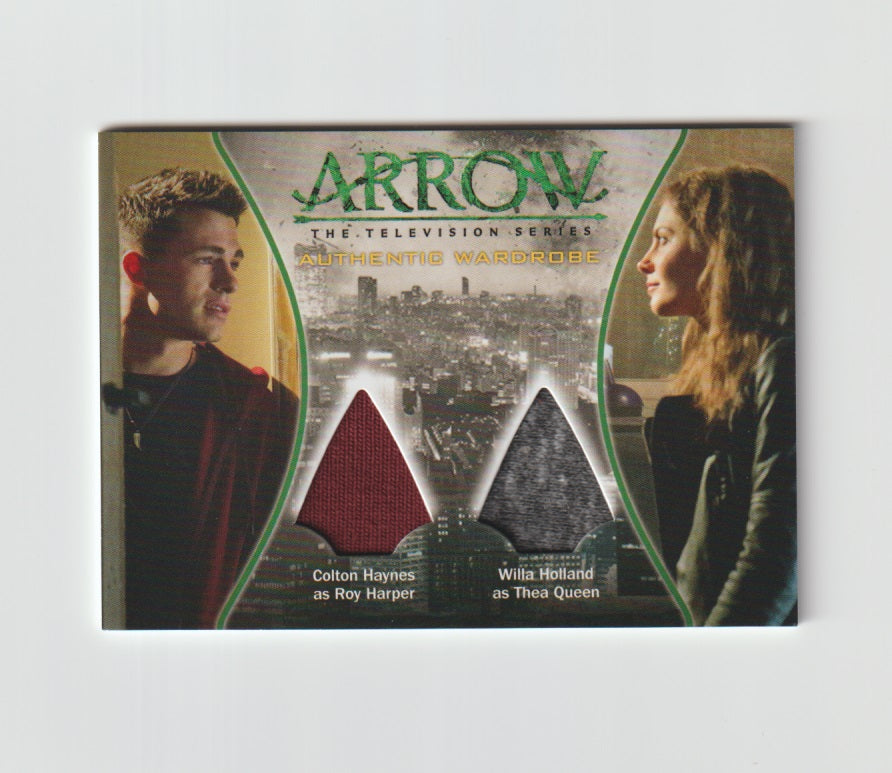 2015 Arrow Season 1 Dual Memorabilia #DA2 Colton Haynes & Willa Holland